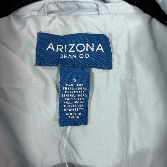 NWT Arizona Fleece Sherpa Jacket Pale Blue Zip Up Hooded Size S - Picture 7 of 8